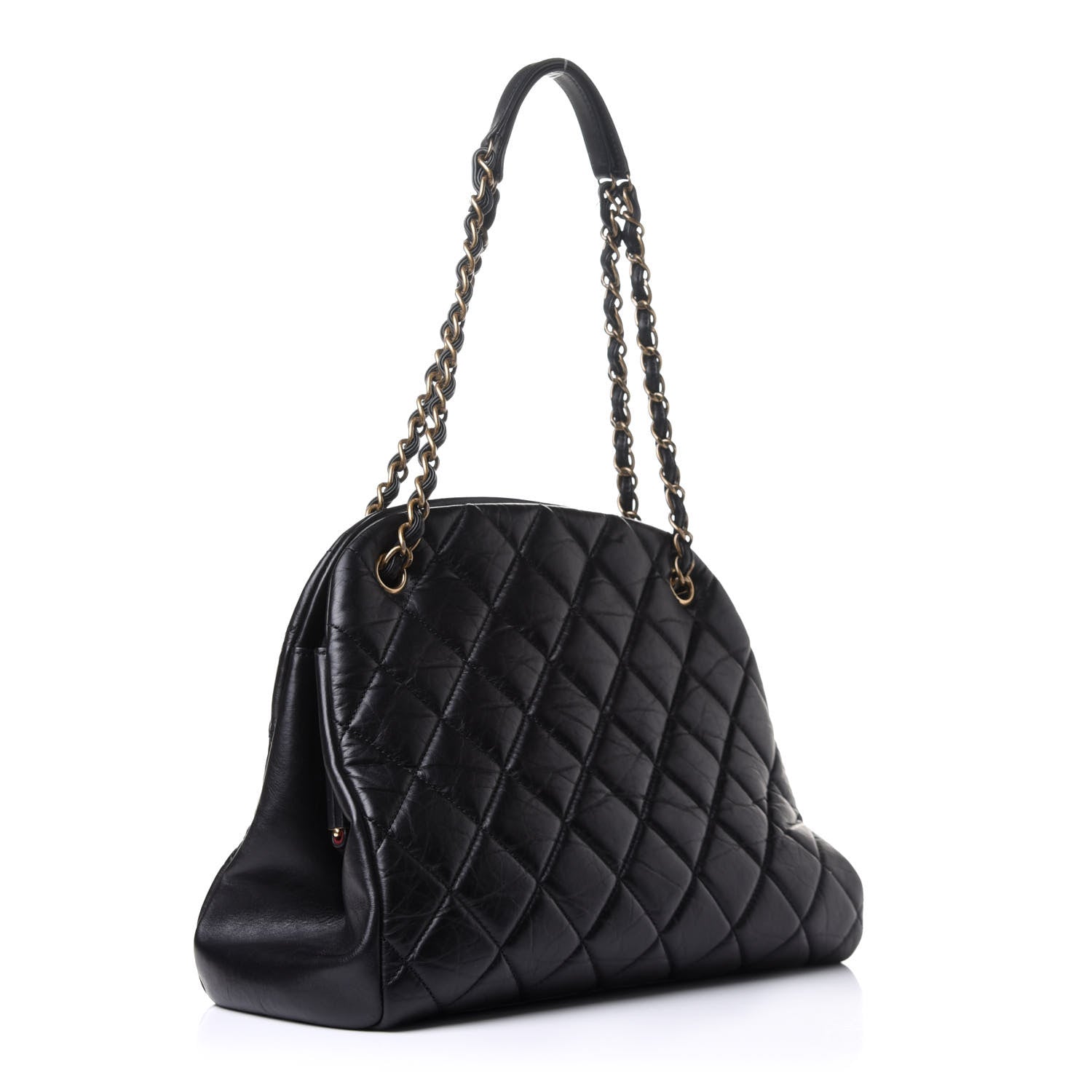 Chanel Aged Calfskin Large Just Mademoiselle Bowling Bag Black 2 of 12