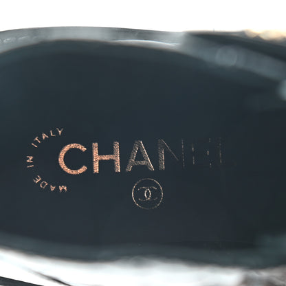 Chanel Shiny Calfskin Quilted Lace Up Combat Boots 36 Black 7 of 7