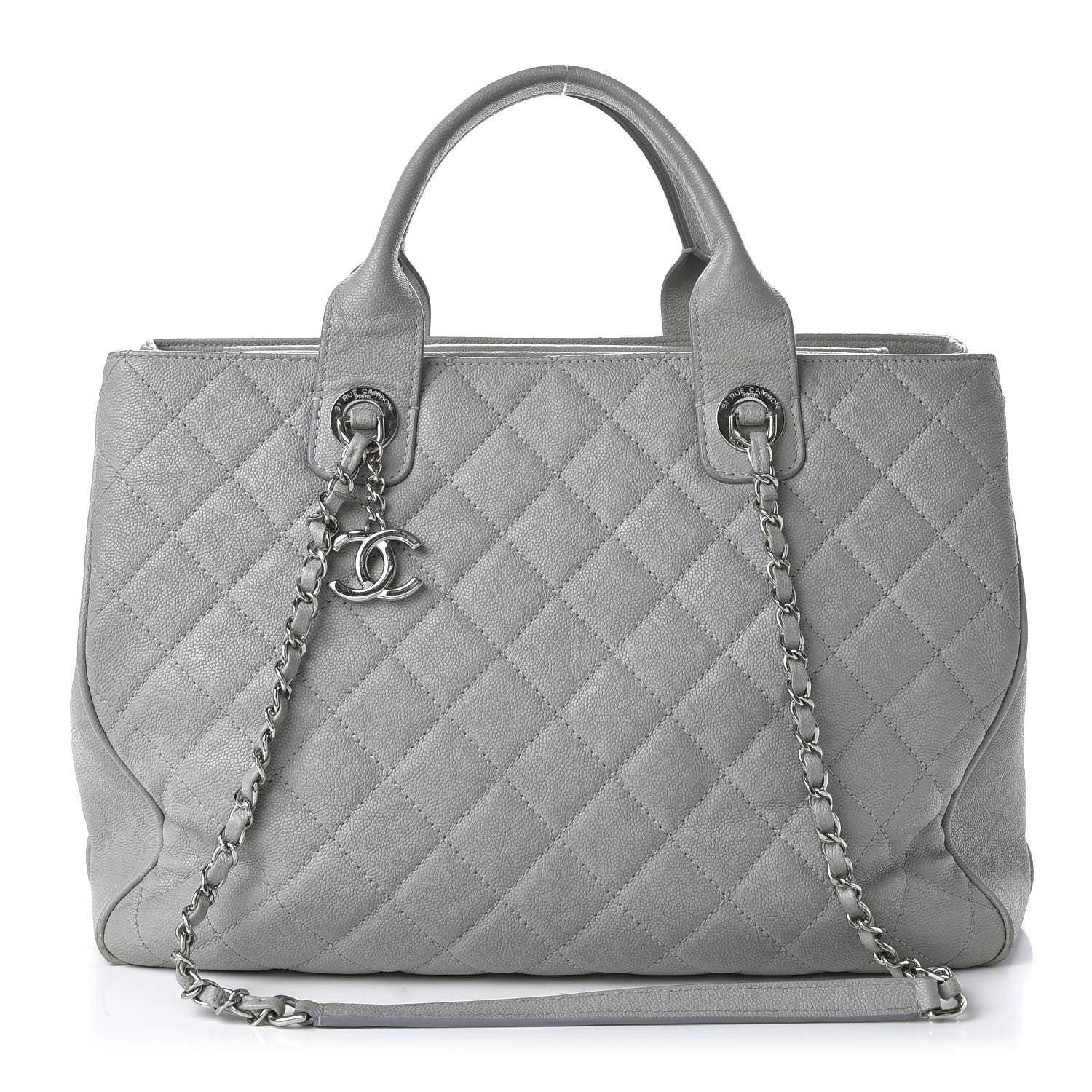 Chanel Caviar Quilted Large Urban Companion Top Handle Shopping Tote Grey 1 of 12