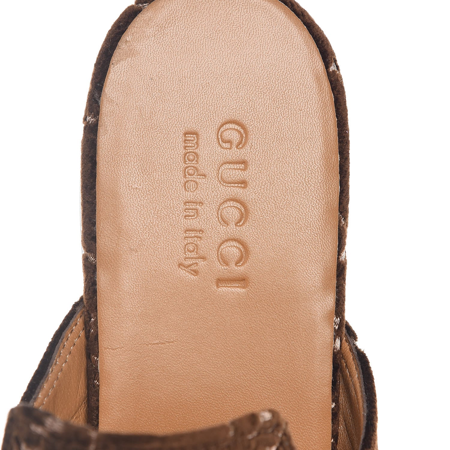 Gucci Velvet GG Monogram Mens Princetown Slippers 8 Brown 7 of 9