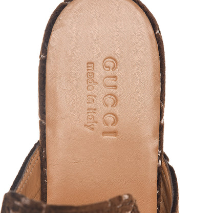 Gucci Velvet GG Monogram Mens Princetown Slippers 8 Brown 7 of 9