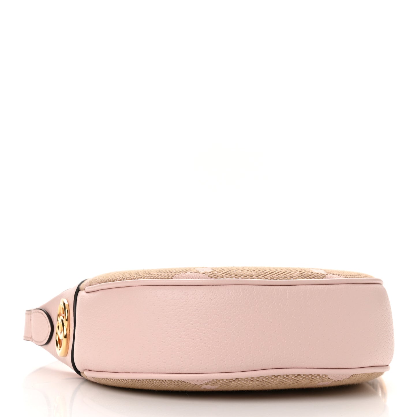 Monogram Jumbo GG Textured Dollar Calfskin Mini Ophidia Half Moon Hobo Beige Perfect Pink
