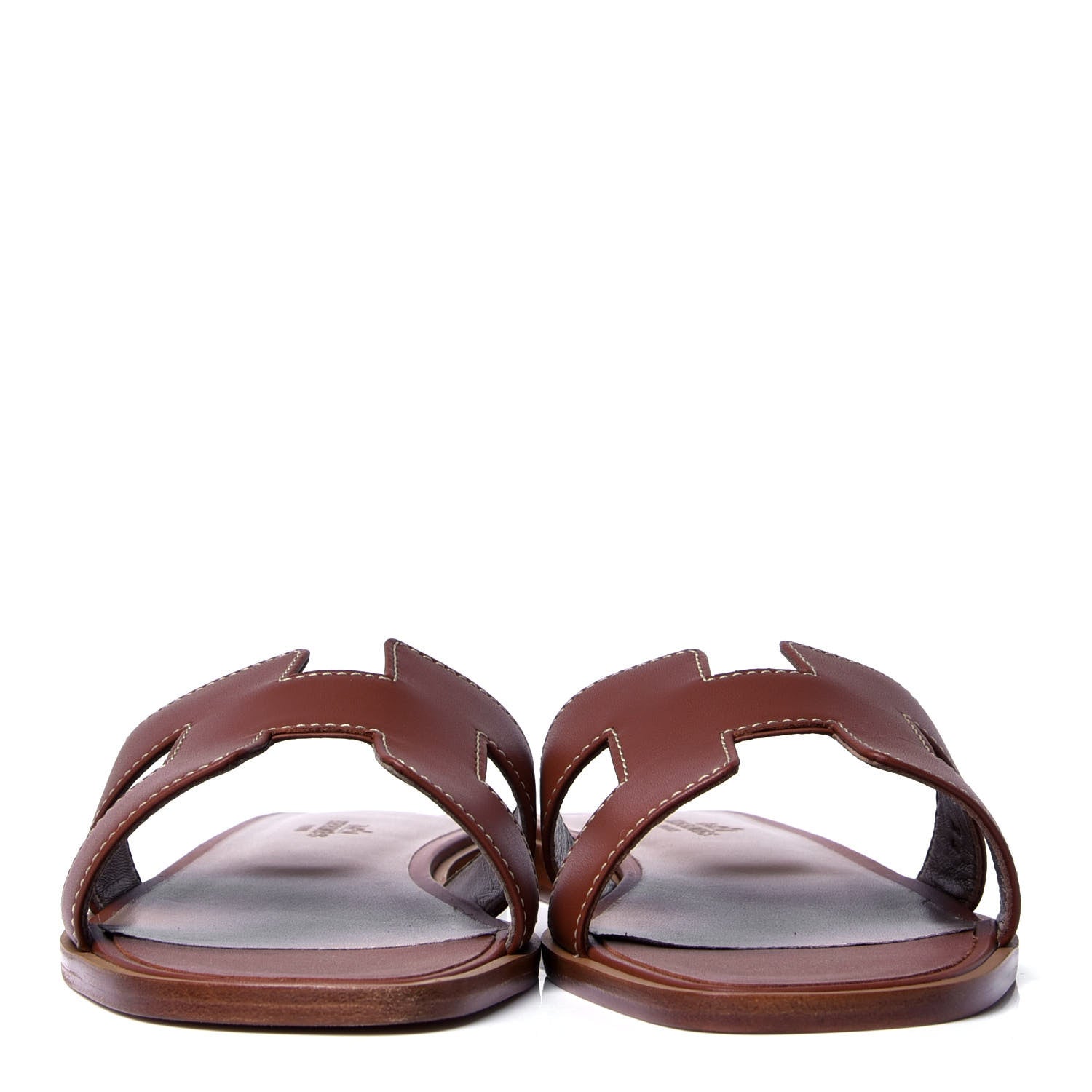 Hermes Box Calfskin Oran Sandals 37.5 Gold 2 of 6
