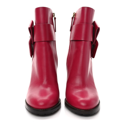 Valentino Garavani Calfskin Buckle Ankle Booties 37 Cyclamin 2 of 8