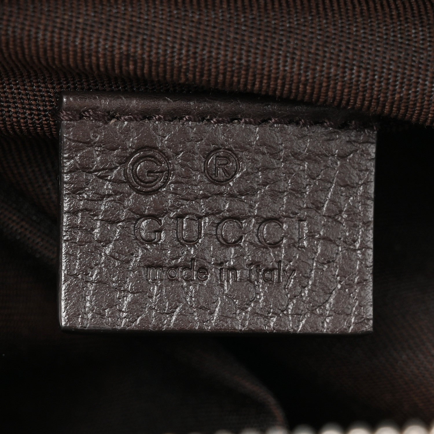 Gucci Monogram Dollar Calfskin Waist Pouch Beige Ebony Testa di Moro Marrone Scuro 6 of 10