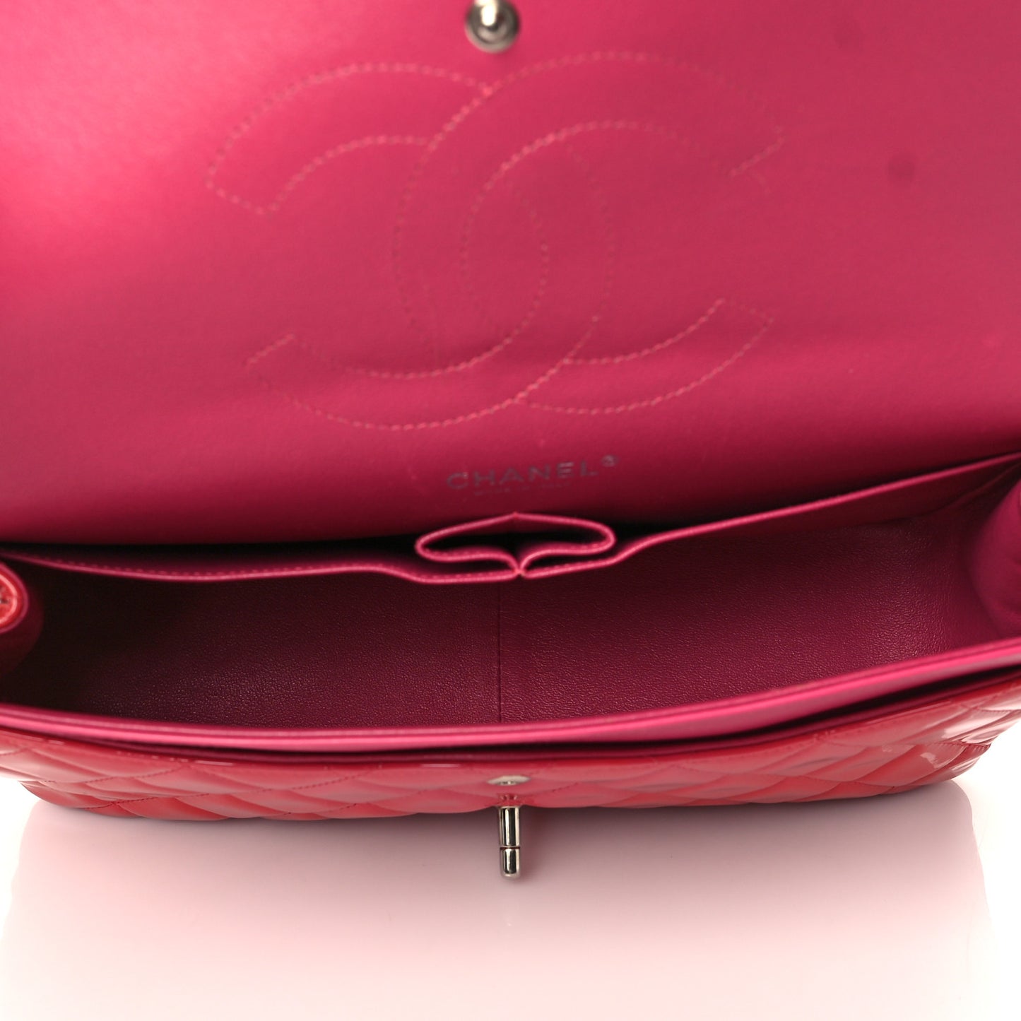 Patent Quilted Jumbo Double Flap Red