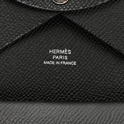Hermes Epsom Calvi Duo Card Case Black 6 of 7