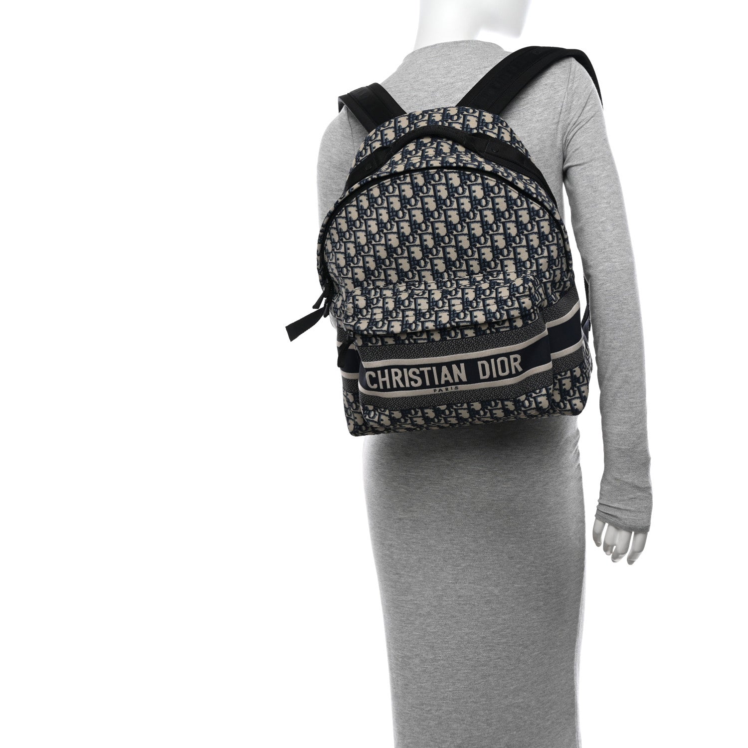 Christian Dior Oblique Diortravel Backpack Blue 2 of 12