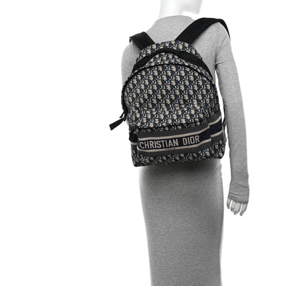 Christian Dior Oblique Diortravel Backpack Blue 2 of 12