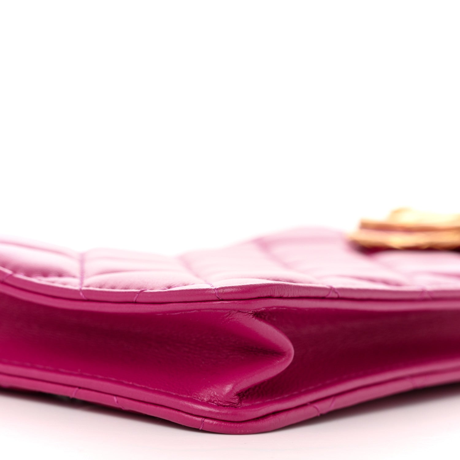 Chanel Lambskin Quilted Phone Holder With Chain Fuchsia 10 of 10