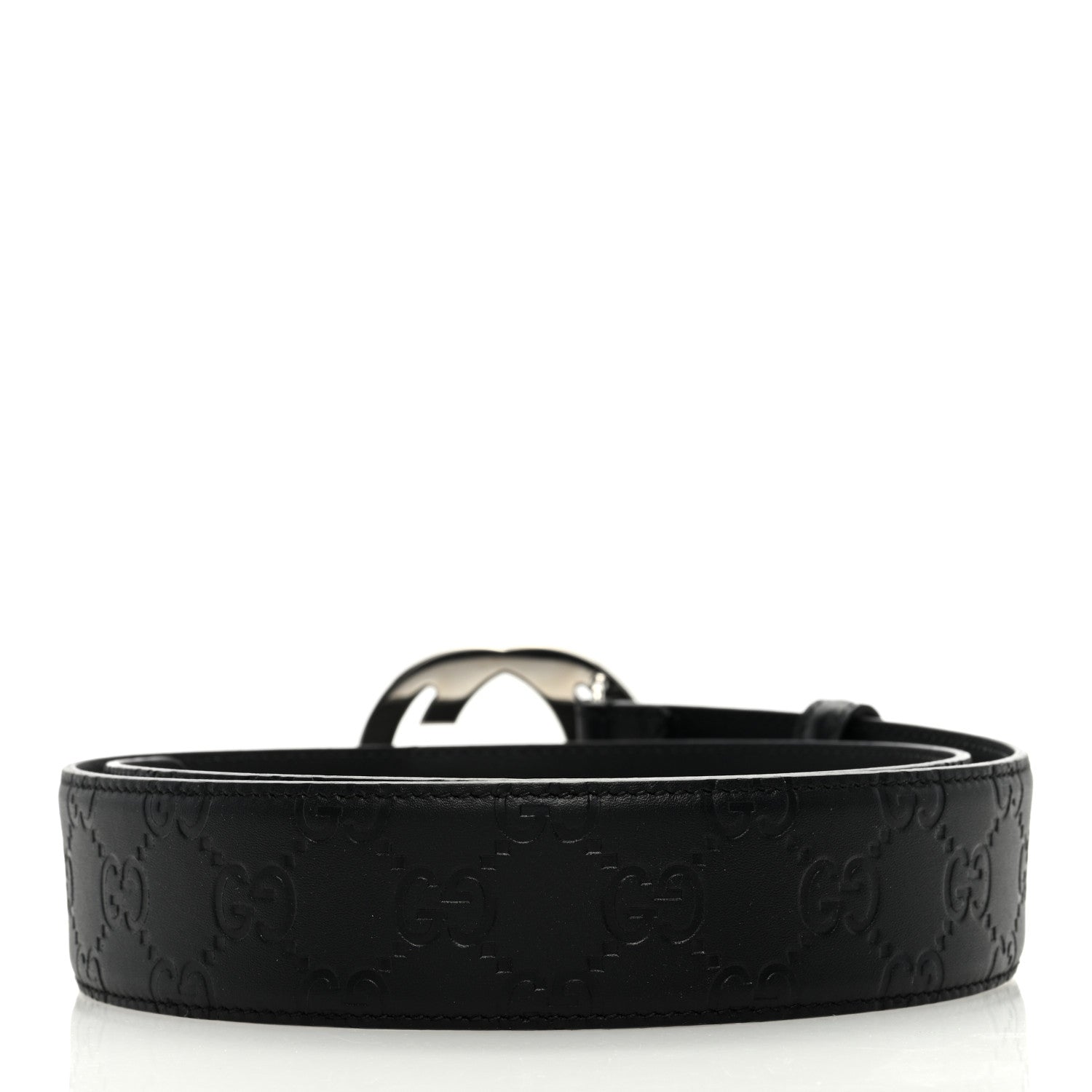 Gucci Guccissima Signature Interlocking G 40mm Belt 85 34 Black 2 of 4