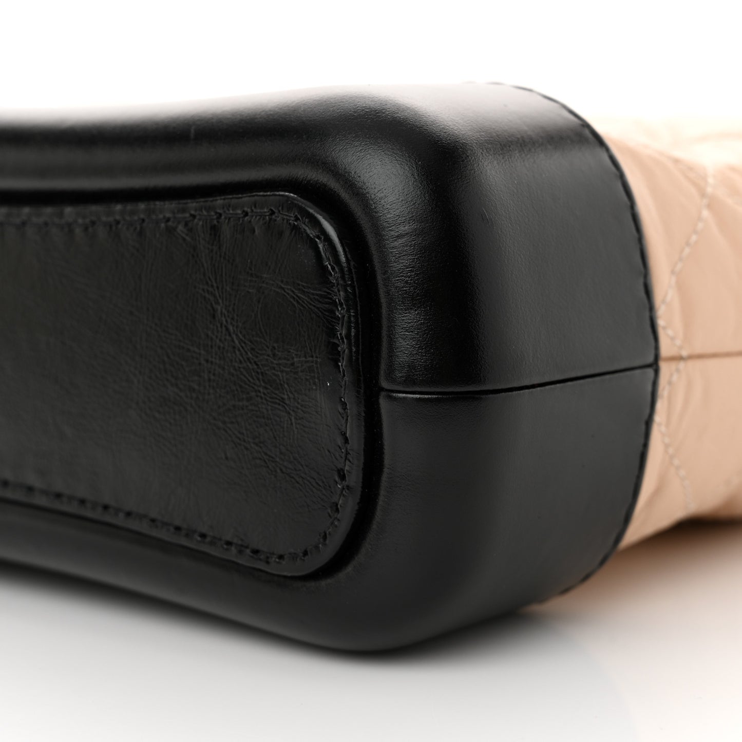 Aged Calfskin Quilted Small Gabrielle Hobo Beige Black