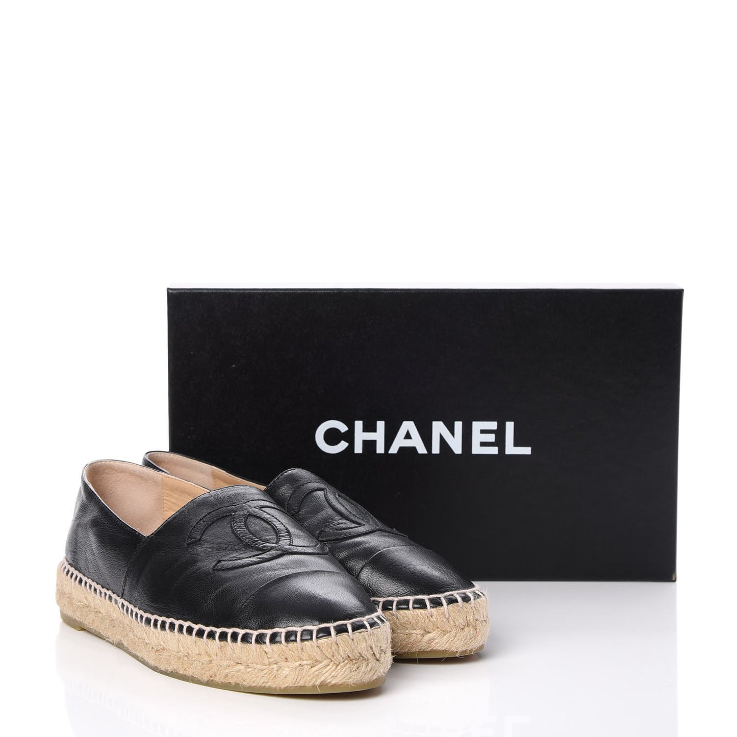 Lambskin CC Espadrilles 37 Black