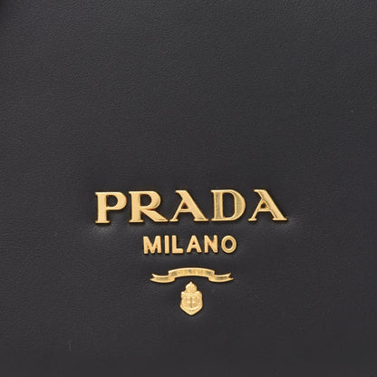 Prada City Calfskin Crocodile Calfskin Embossed Pionniere Saddle Bag Fuoco Black 9 of 9