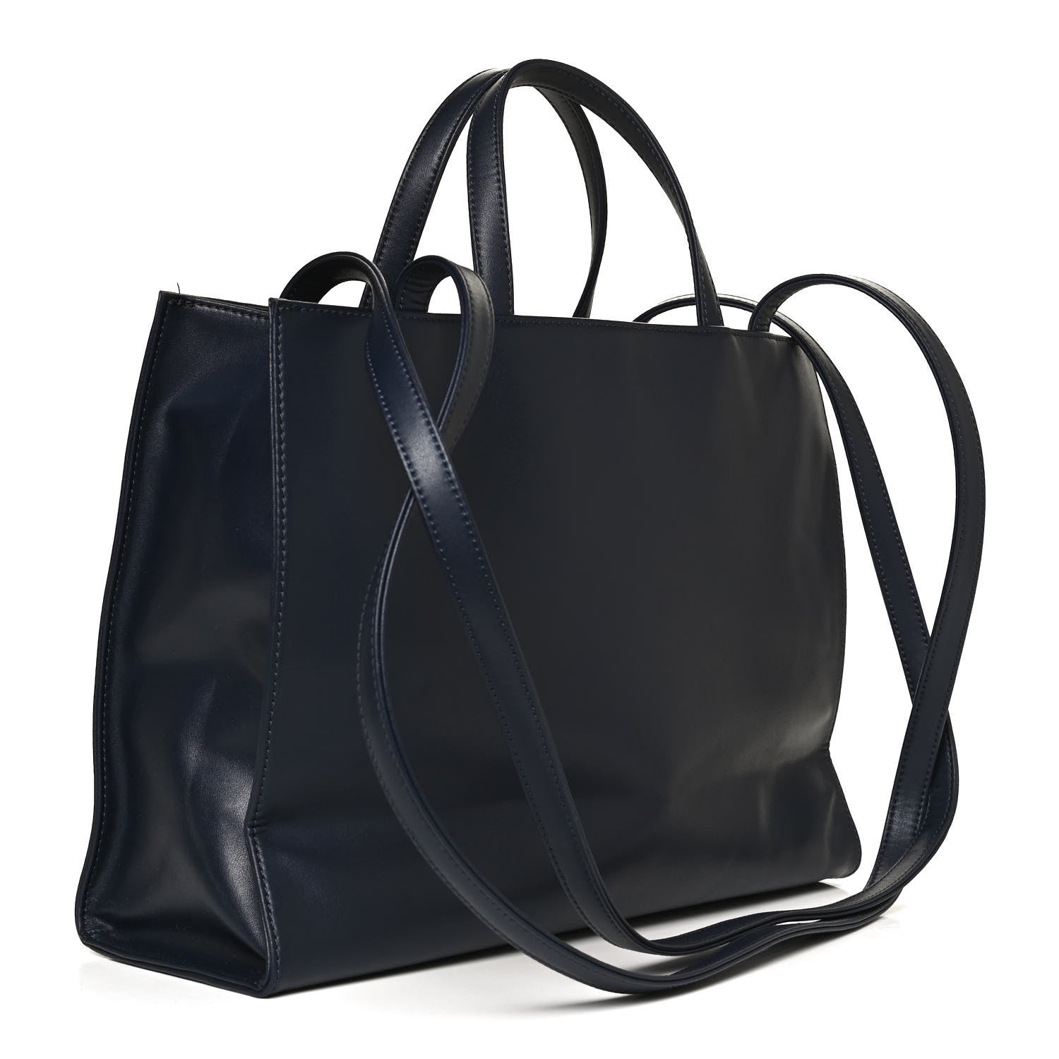 Telfar Vegan Leather Medium Shopping Bag Navy 3 of 14