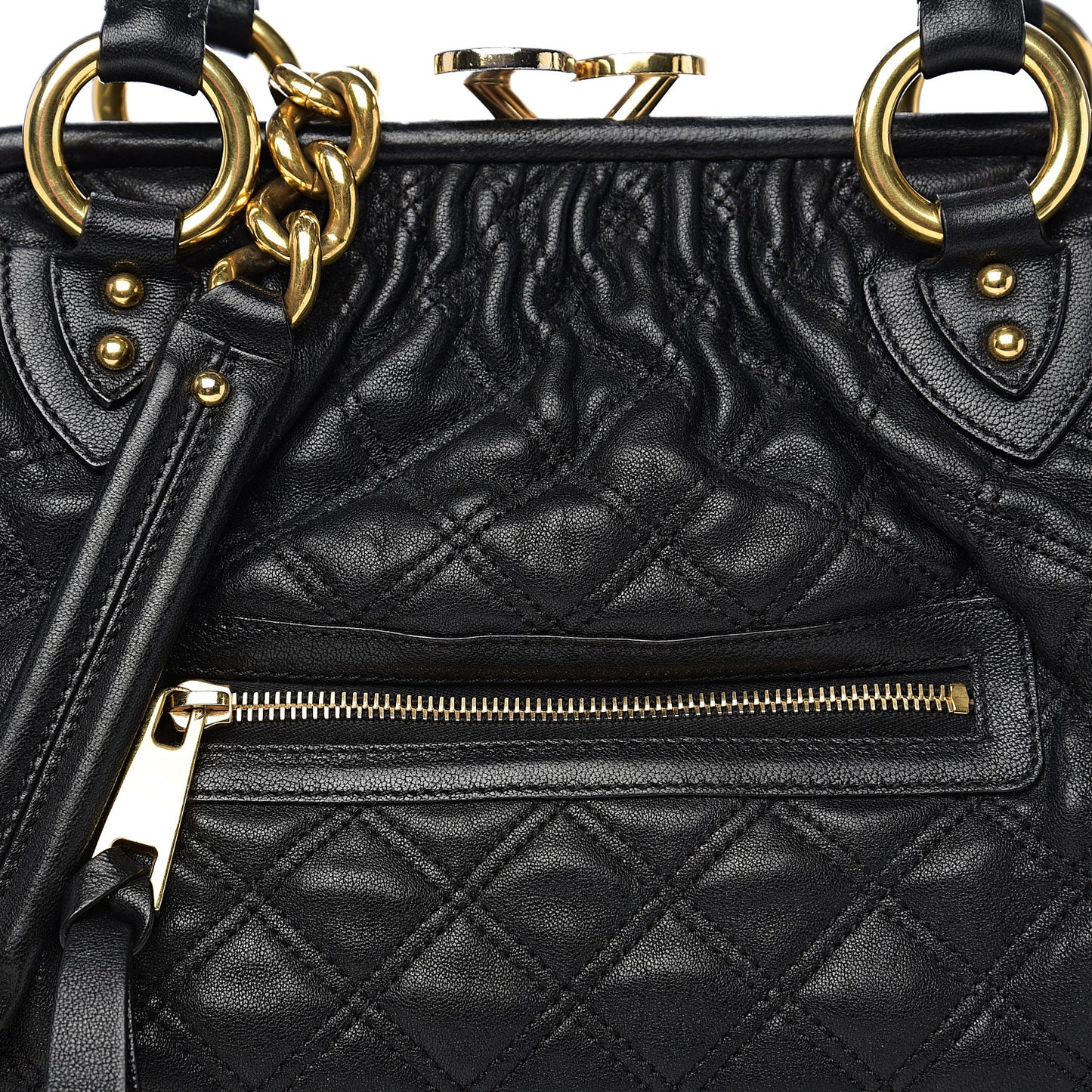 Calfskin Quilted Stam Black