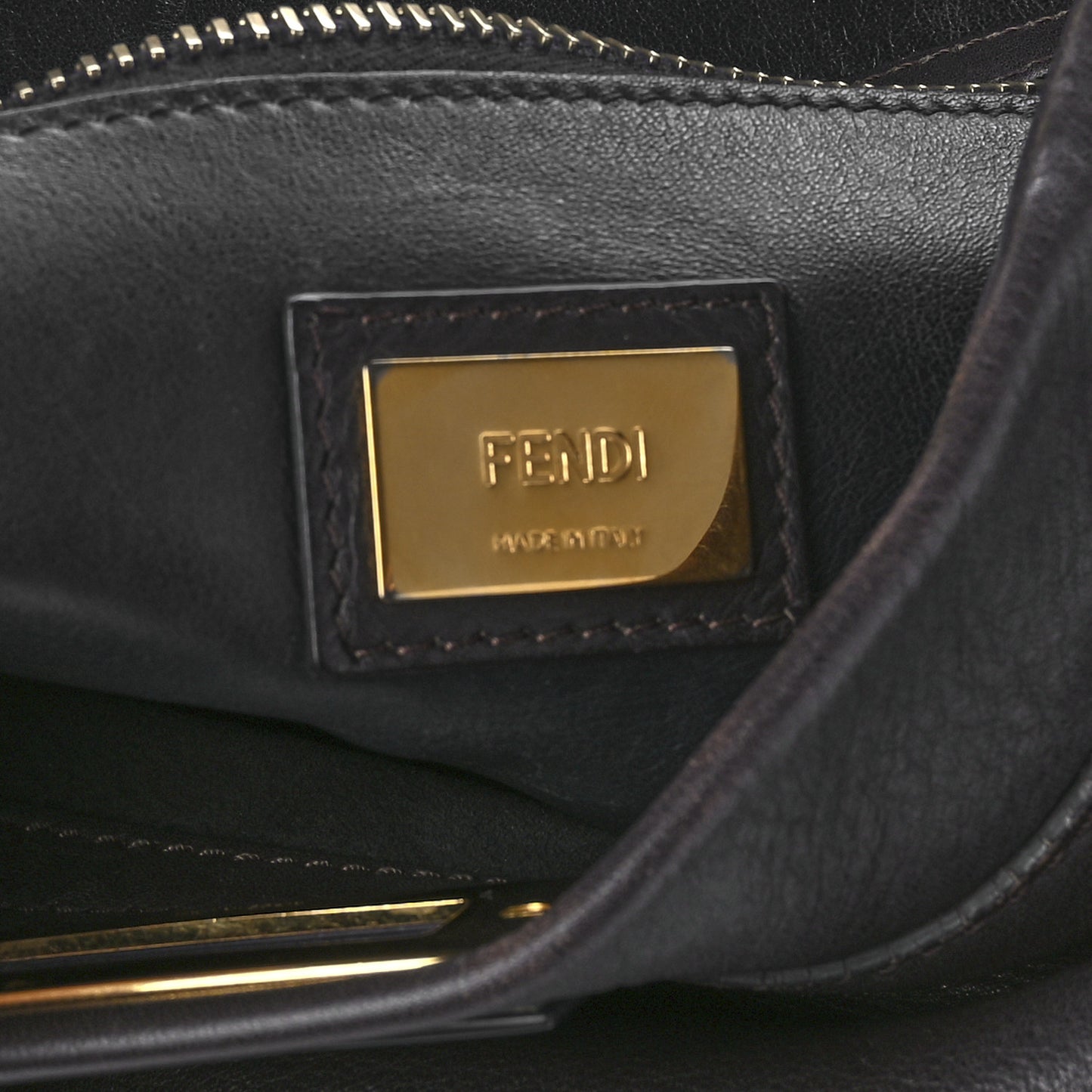 Vitello Dolce Marmol Large Peekaboo Iconic Satchel Ebano Blu Scuro