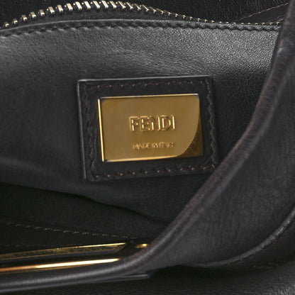Fendi Vitello Dolce Marmol Large Peekaboo Iconic Satchel Ebano Blu Scuro 7 of 15