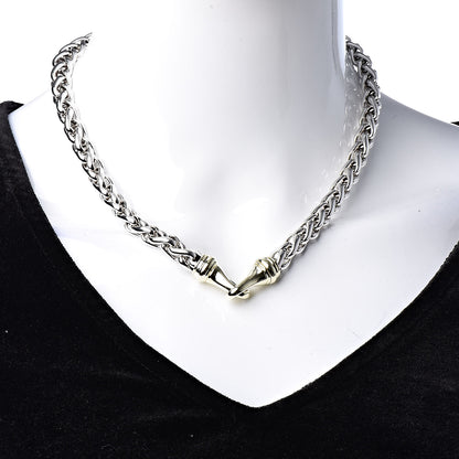David Yurman Sterling Silver 14K Yellow Gold 8mm Wheat Chain Necklace 2 of 5