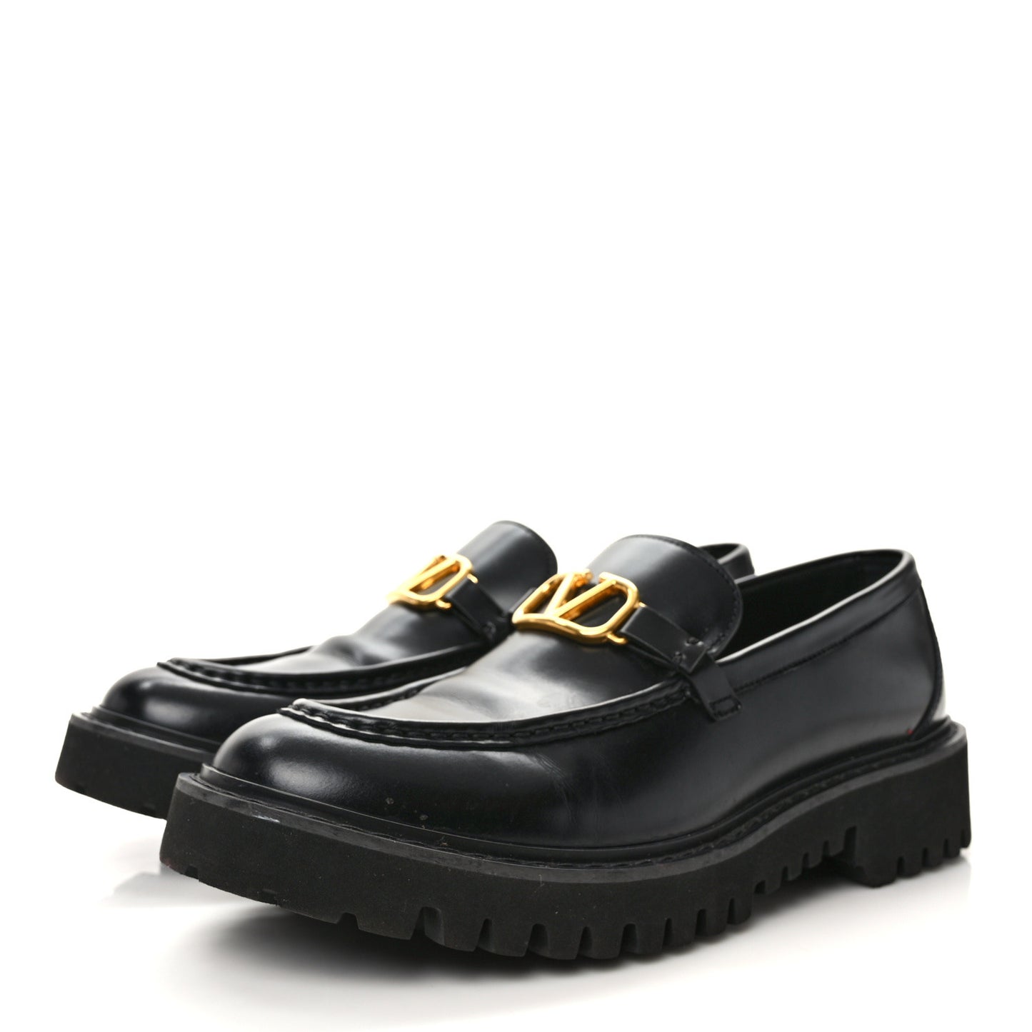 Calfskin VLogo Loafers 40.5 Black