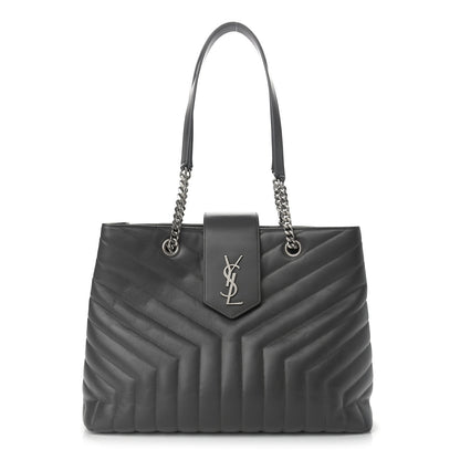 Saint Laurent Calfskin Y Quilted Monogram Large Loulou Shopper Storm 1 of 13