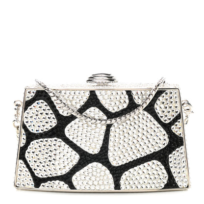 Judith Leiber Crystal Minaudiere Clutch Black Silver 1 of 10