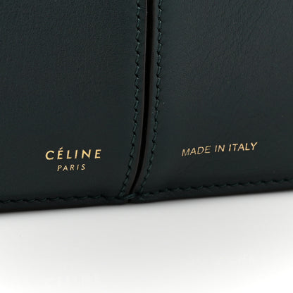 Celine Smooth Calfskin Tri-Fold Clutch on Chain Bottle Green 8 of 18