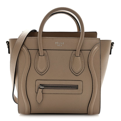 Celine Drummed Calfskin Nano Luggage Dune 1 of 9