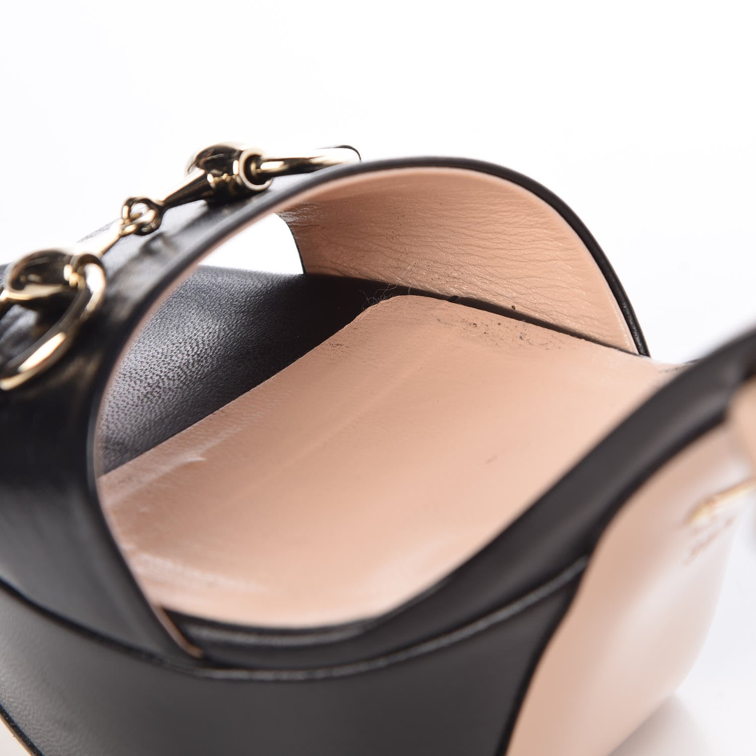 Gucci Malaga Kid Horsebit Platform Sandals 38.5 Black 12 of 20