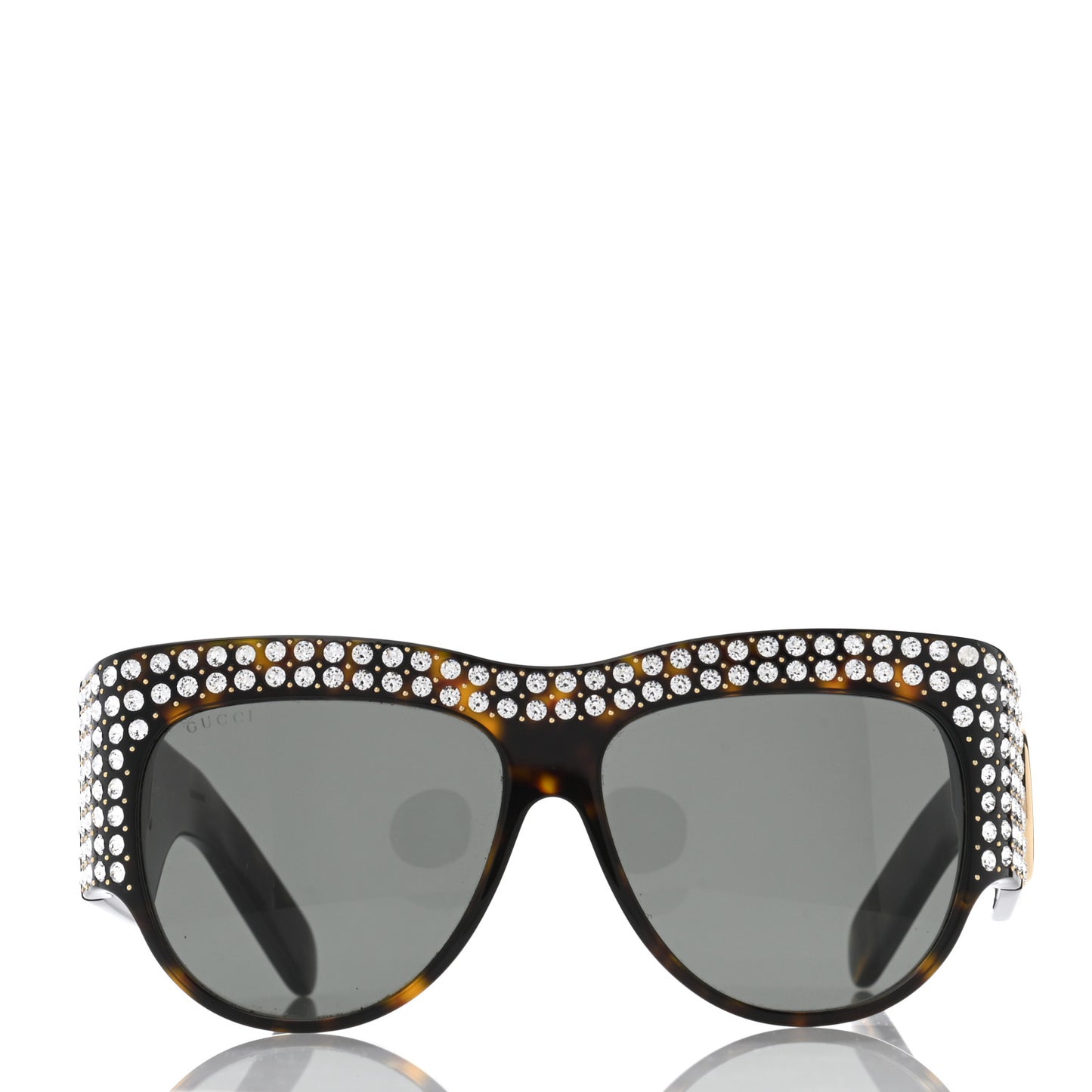Acetate Crystal Oversize Hollywood Forever Sunglasses GG0144S Tortoiseshell