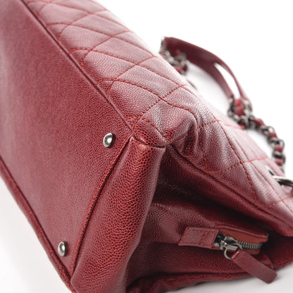 Chanel Iridescent Caviar Quilted Small Chic Tote Dark Red 12 of 14