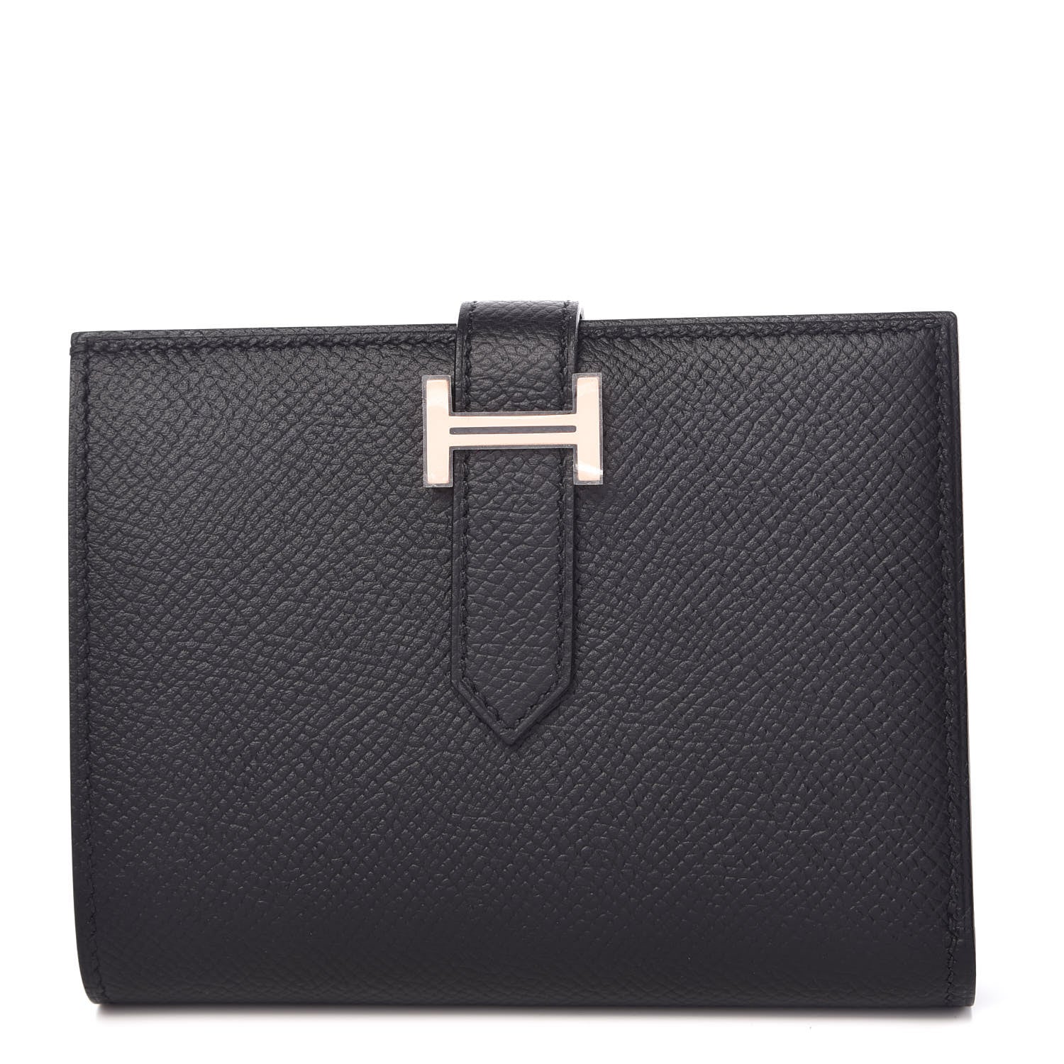 Hermes Epsom Bearn Compact Wallet Black 1 of 8