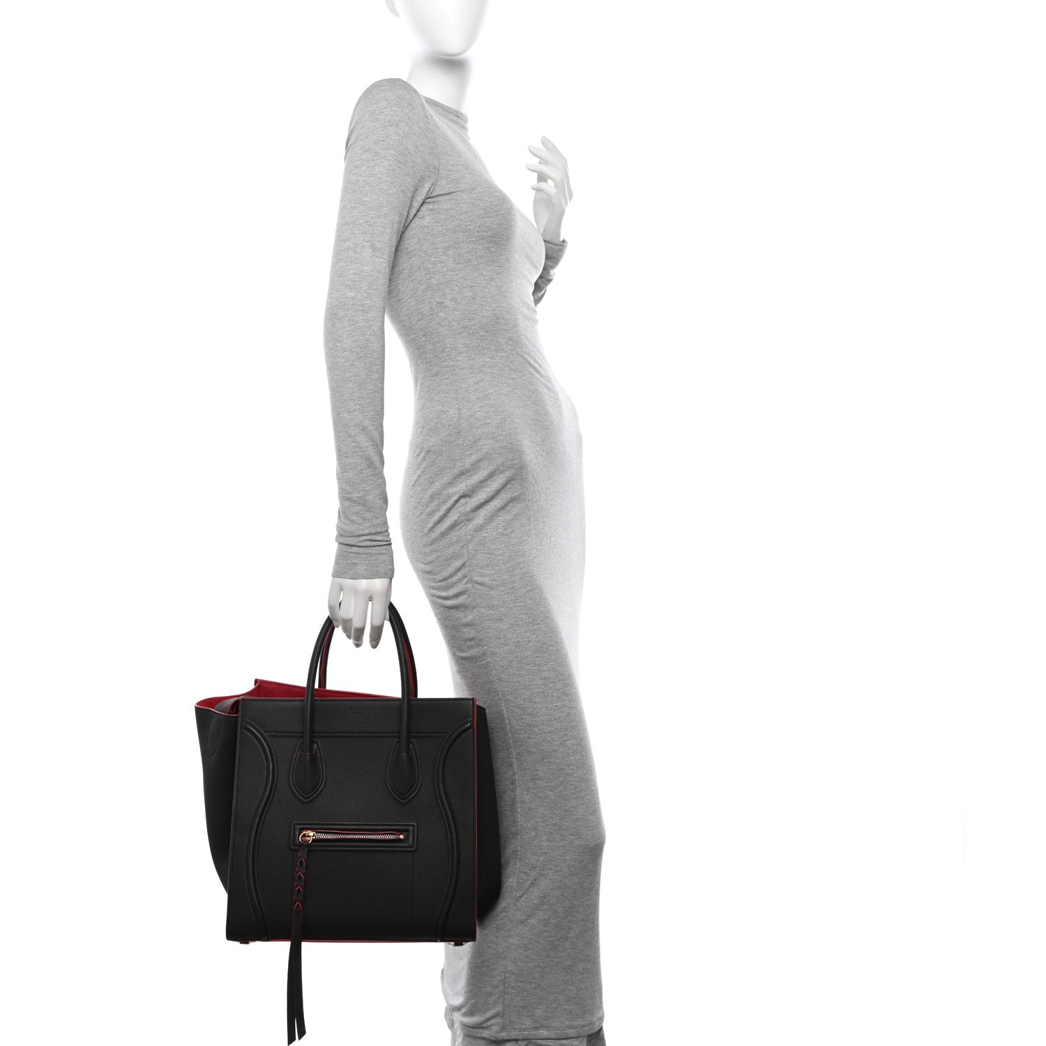 Celine Baby Grained Calfskin Medium Phantom Luggage Dark Taupe 2 of 10