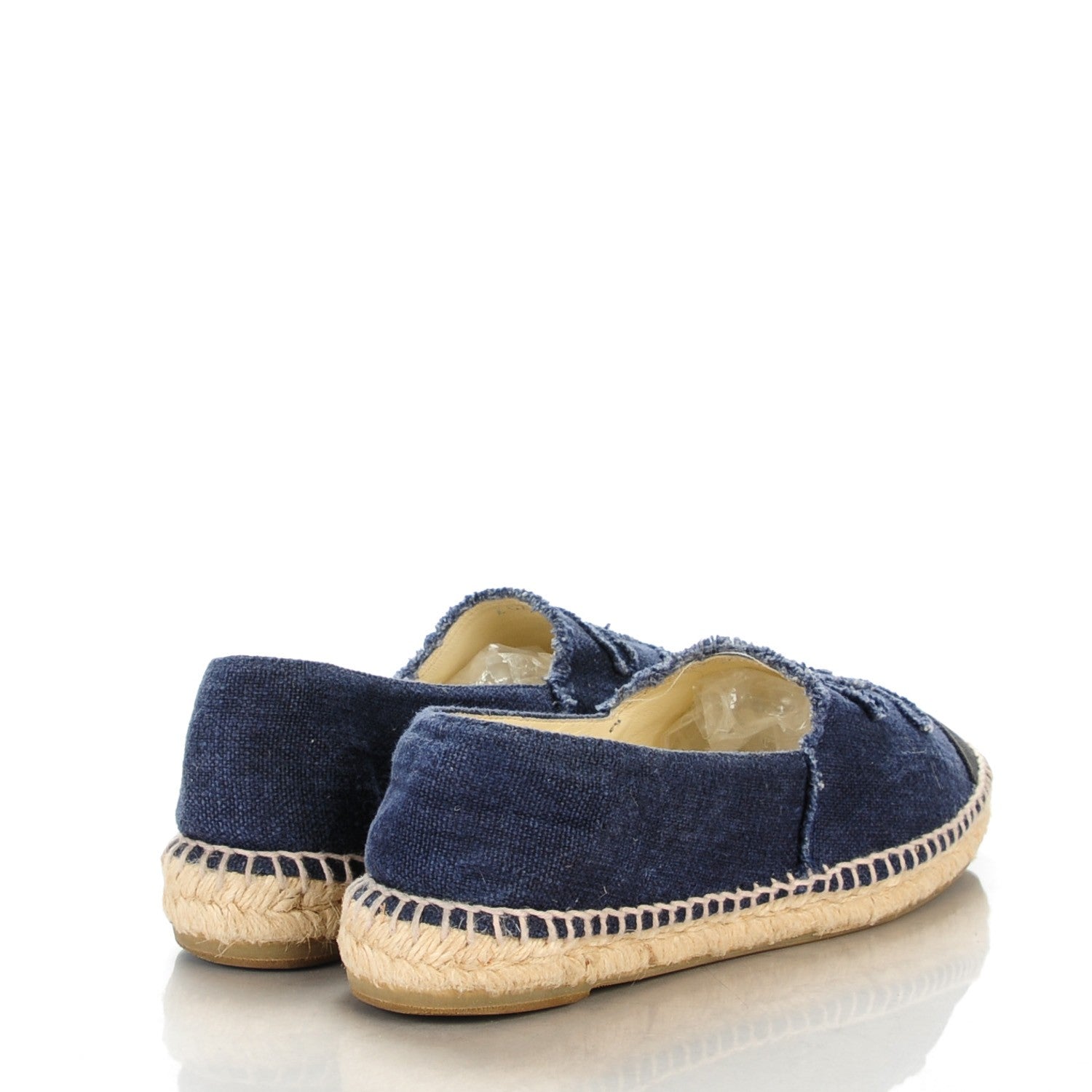 Chanel Denim Toile CC Espadrilles 41 Navy Black 4 of 7