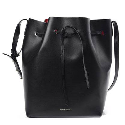 Mansur Gavriel Vegetable Tanned Calfskin Bucket Bag Black Flamma 3 of 12