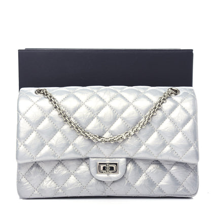 Chanel Metallic Aged Calfskin Quilted 2.55 Reissue 226 Flap Silver 11 of 11