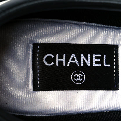 Chanel Calfskin Suede Quilted Womens Sneakers 40.5 Black 8 of 9