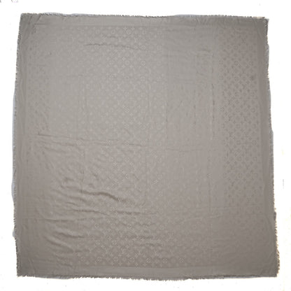 Louis Vuitton Silk Wool Monogram Shawl Beige 1 of 16
