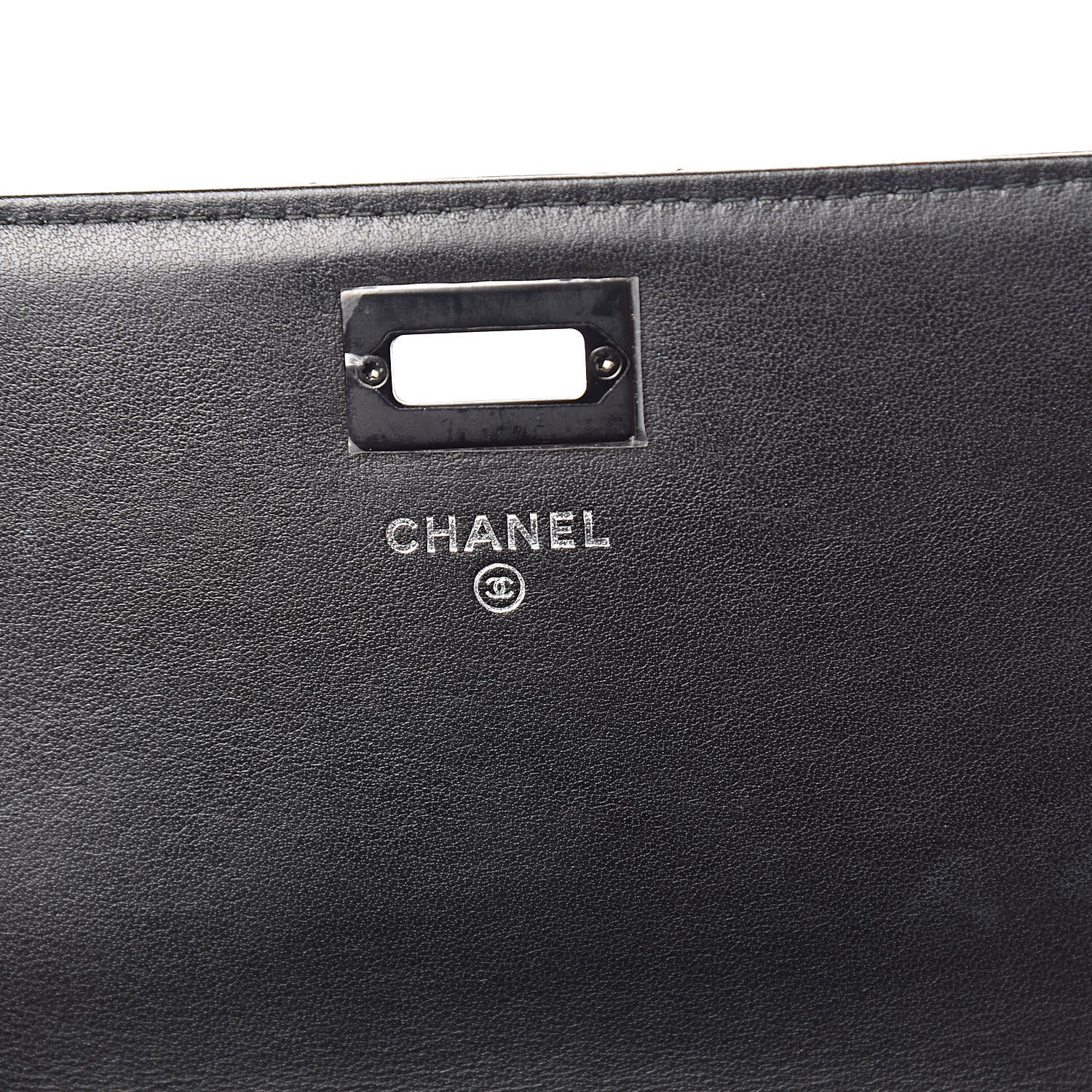 Chanel Aged Calfskin Chevron Quilted Reissue 2.55 Square Wallet On Chain WOC So Black 6 of 12