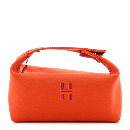 Hermes Canvas Small Bride-A-Brac Pouch Orange Burgundy 1 of 6