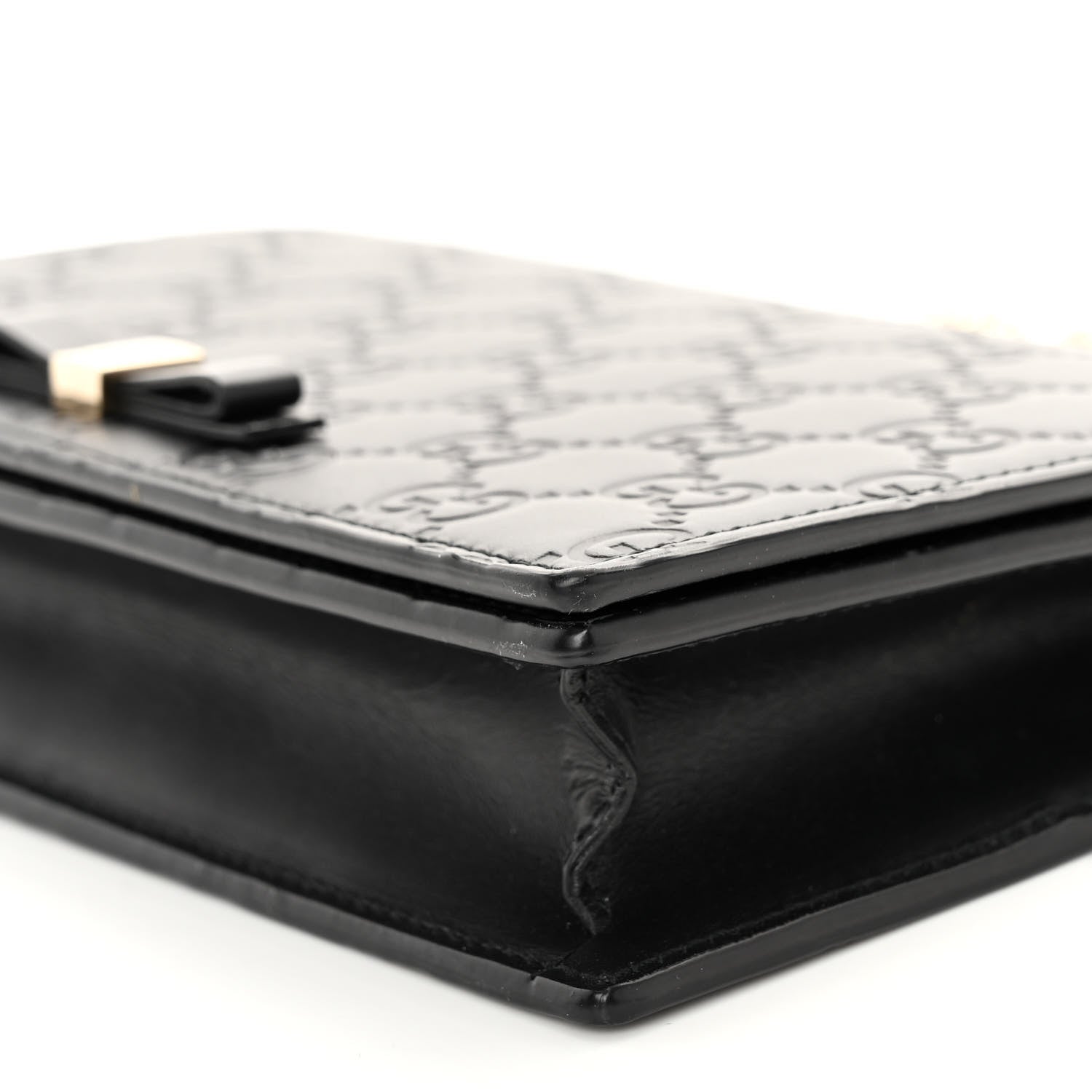 Gucci Guccissima Signature Bowy Chain Wallet Black 9 of 9