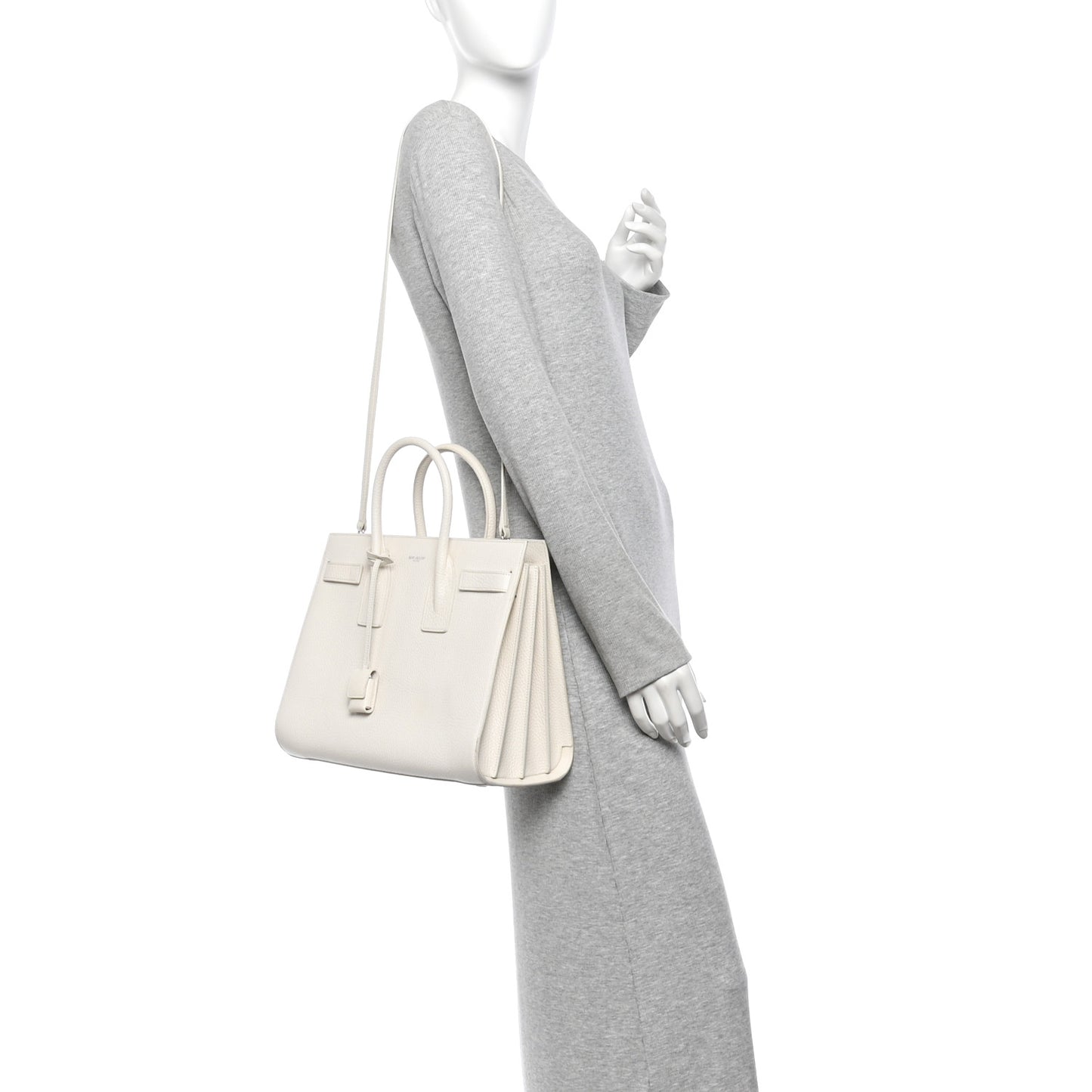 Grained Calfskin Small Sac De Jour Dove Whit