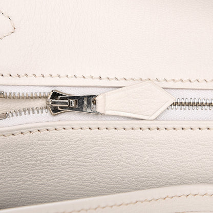 Hermes Taurillon Clemence Bi-Color Birkin 30 Mykonos White 16 of 29
