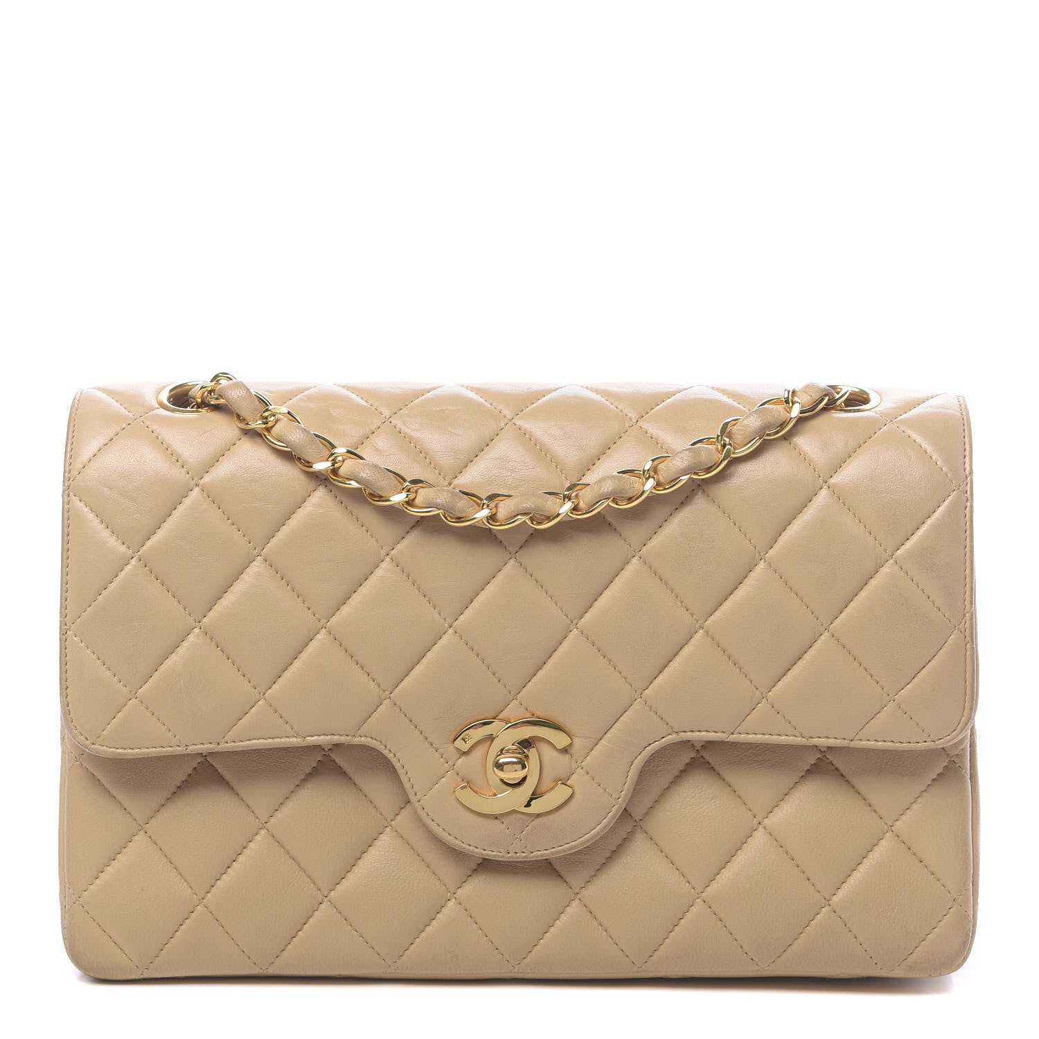 Chanel Lambskin Quilted Small Double Flap Beige 1 of 17