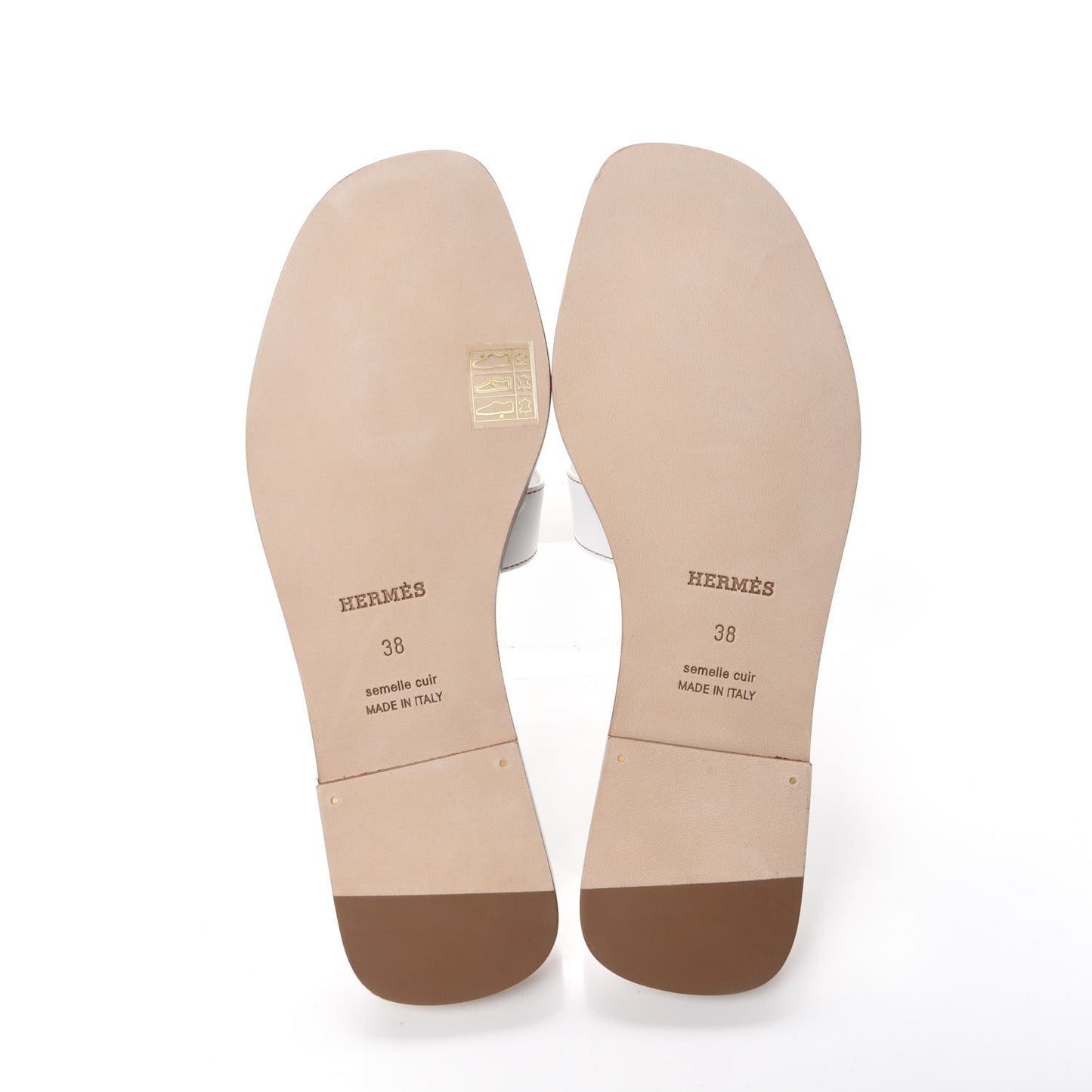 Box Calfskin Oran Sandals 38 White