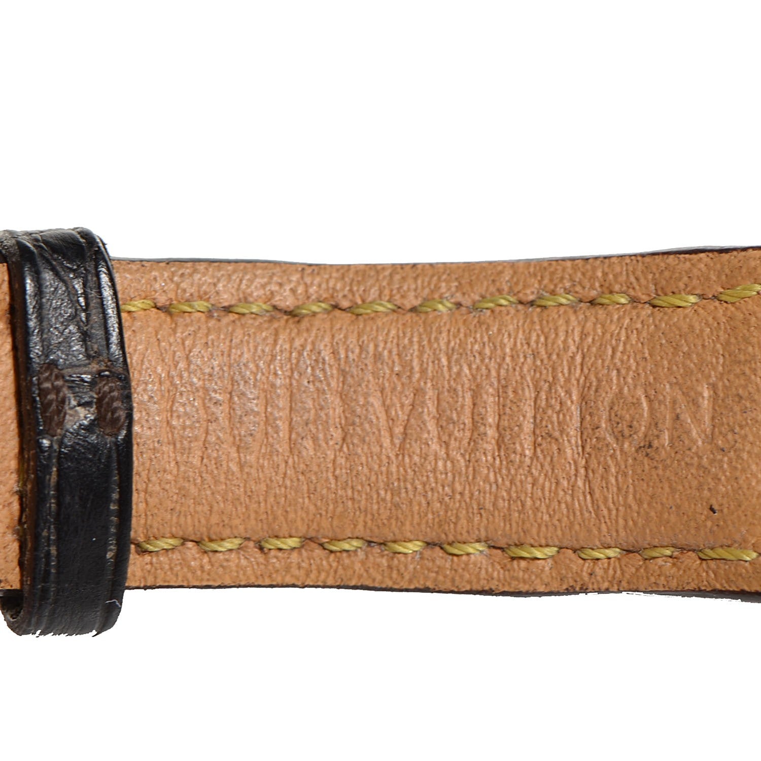 Louis Vuitton Stainless Steel Alligator 34mm Tambour Chronograph Quartz Watch Brown 8 of 9