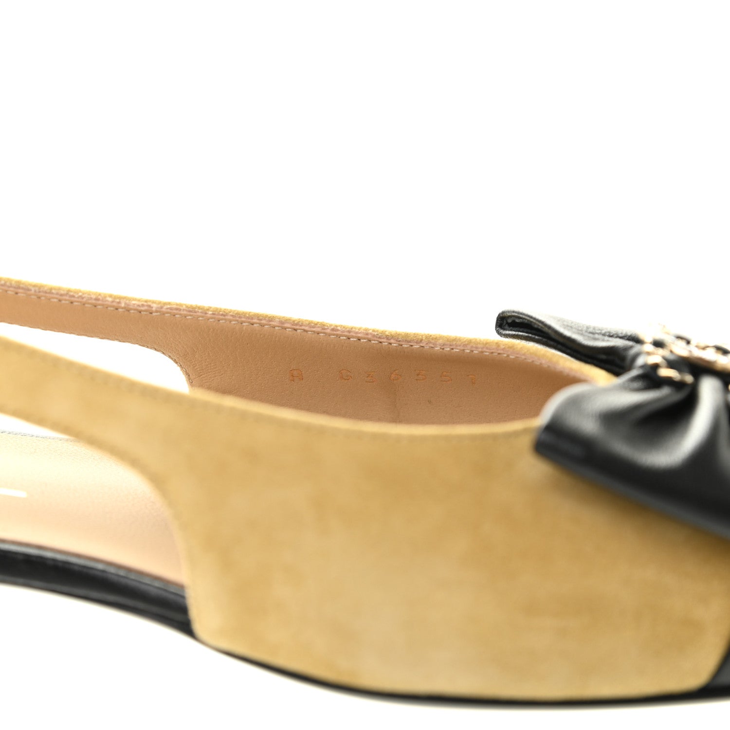 Chanel Suede Calfskin Lambskin Crystal Bow CC Ballerina Flats 36.5 Beige Black 8 of 9