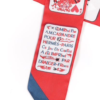Hermes Silk Jeu de Cartes Twilly Rouge Black Ardoise 2 of 3