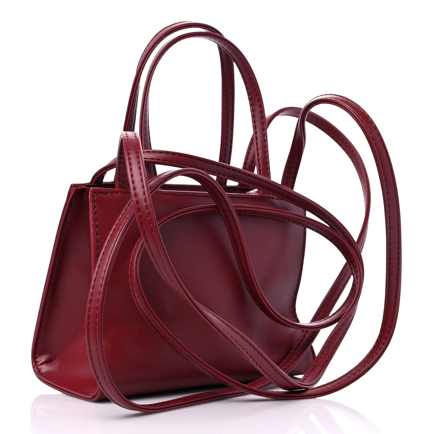Telfar Vegan Leather Small Shopping Bag Oxblood 3 of 8