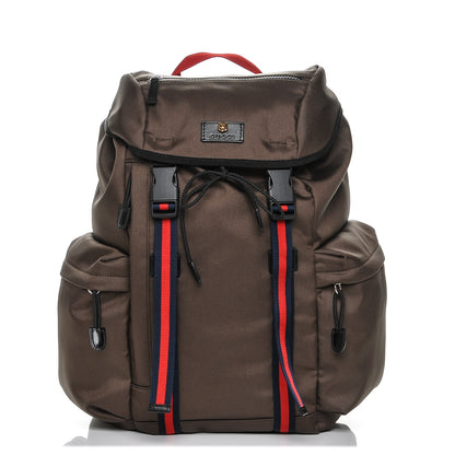 Gucci Techno Canvas Web Double Buckle Backpack Brown 1 of 7